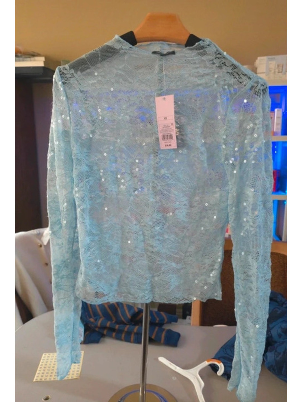 Kids/womens light blue lacy shirt